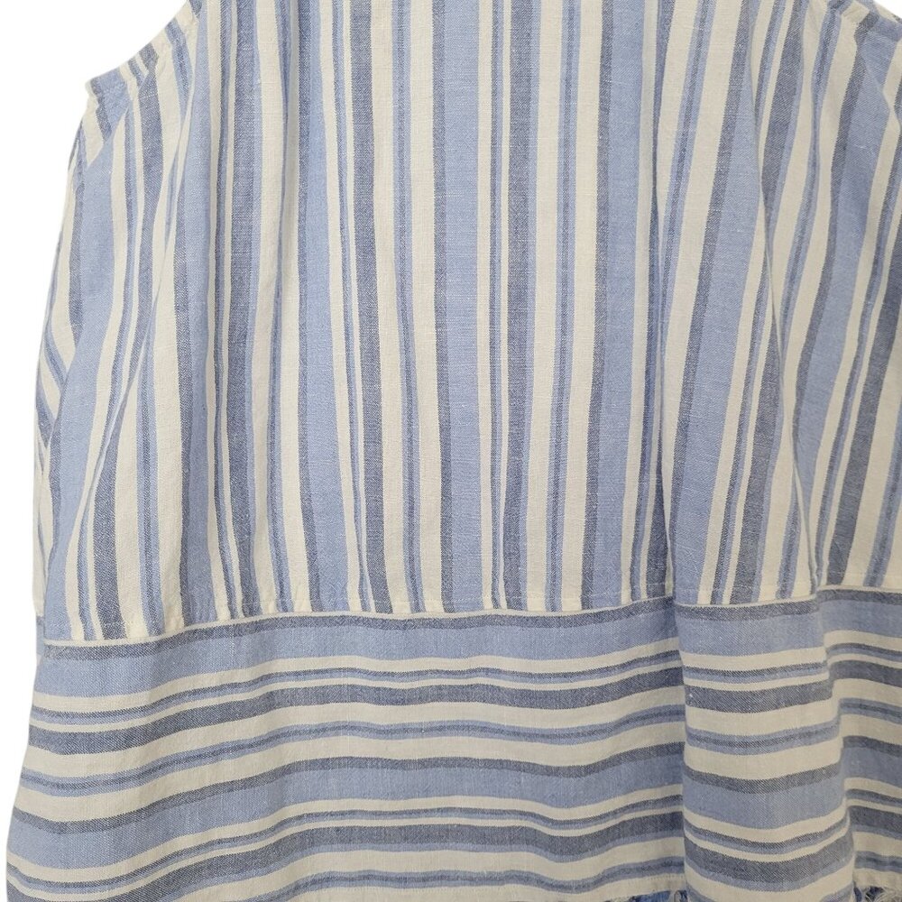 Bella Dahl Anthropologie Striped Linen Blend Halter Top Womens Size XS Blue - Picture 5 of 8